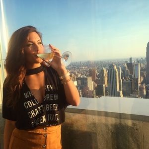 Black “Drinks” Graphic Tee